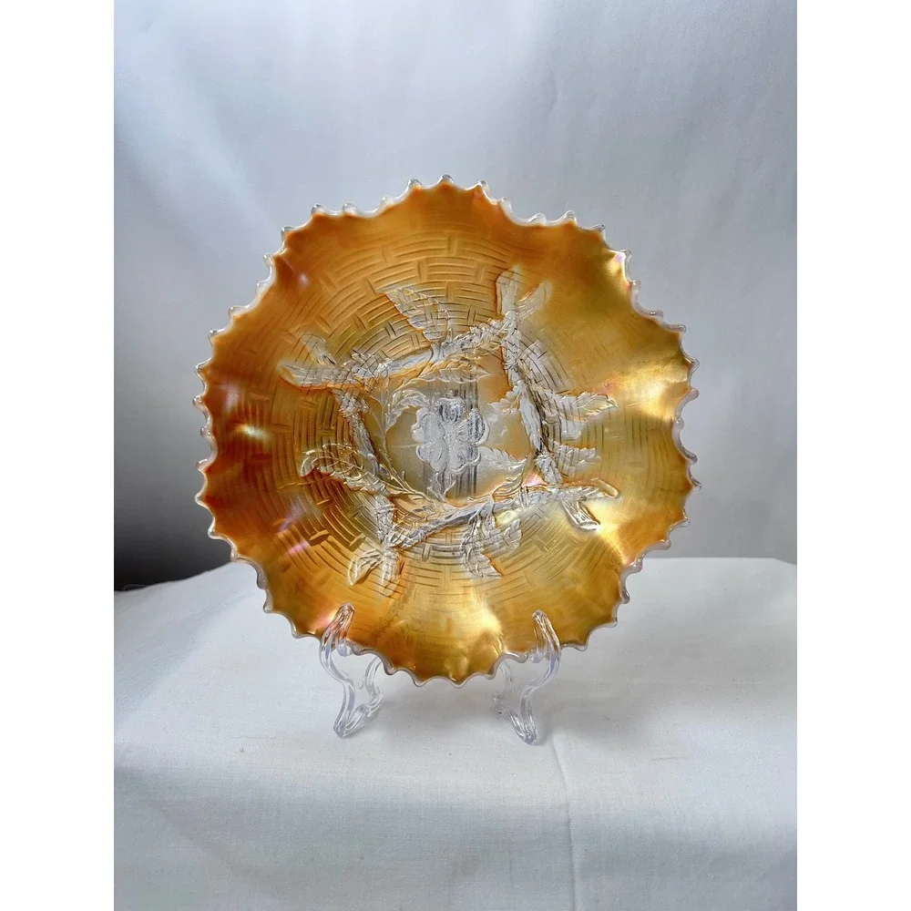 Duggan Apple Blossom Carnival Pearlescent Ruffled edge Basketweave Iridescent‎